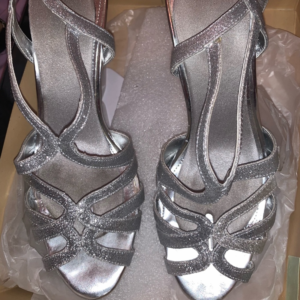 Silver Prom Heels